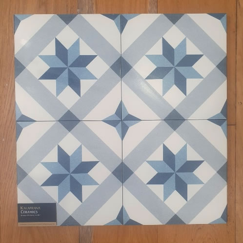 blue star pattern tiles